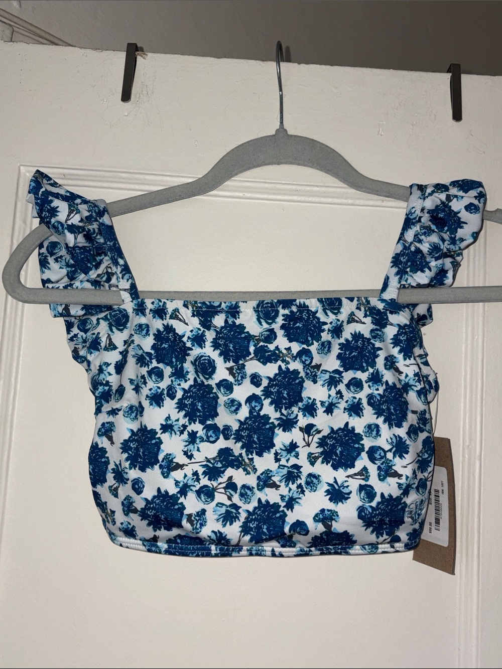 Santorini Bella Floral Crop Top in Blue